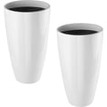 thumbnail image 1 of Bibana 2-Pack 21in Tall Planters, Large Outdoor Pots w/ Drainage (White), 1 of 6