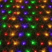 Bibana 200 LED 9.8ft x 6.6ft String Lights Net Mesh Lights Christmas Net Lights 8 Modes for Christmas Wedding Party Home Garden Lawn Bushes Bedroom Indoor Outdoor Decor (Multicolor)