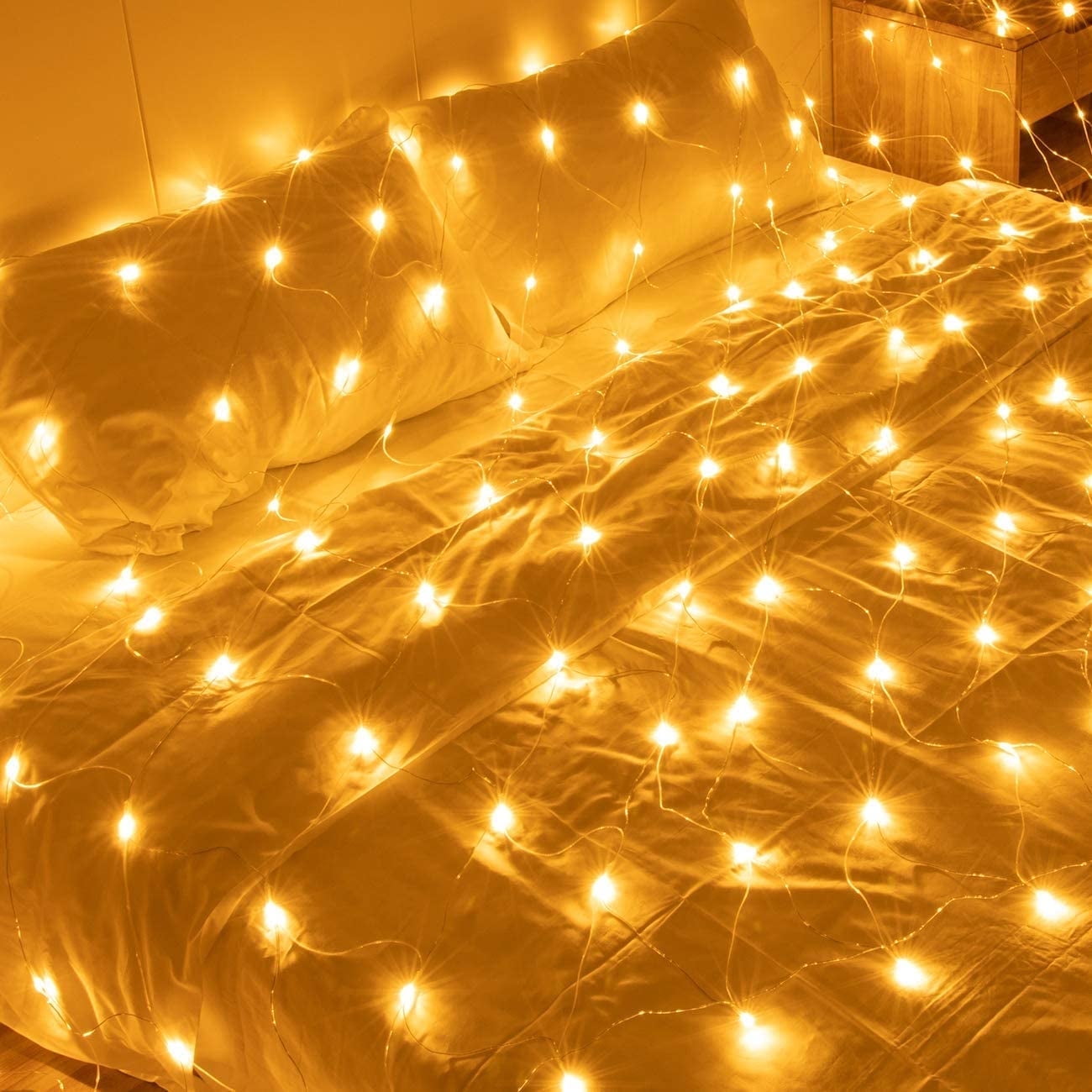 Bibana 200LED 6.6ftx9.8ft Christmas Net Lights,8 Modes Timer,Waterproof Extendable for Indoor/Outdoor Christmas Tree,Bush,Holiday Decor (Warm White)