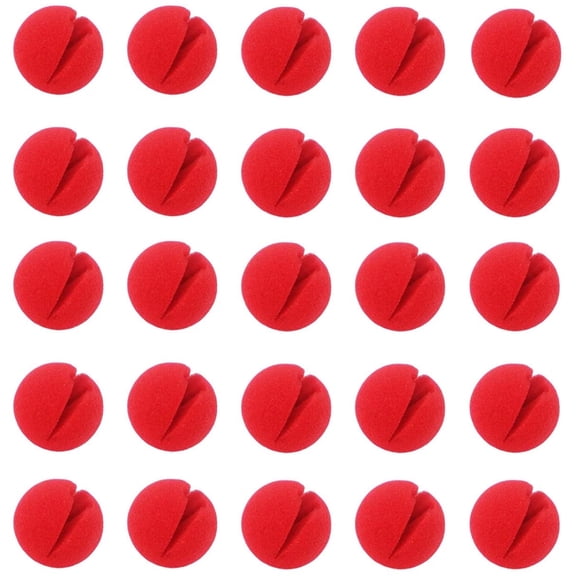 Bibana 25PCS Red Circus Clown Nose Christmas Costume Party Cosplay Red Nose Day Halloween Decor (25PCS)