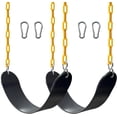 thumbnail image 1 of Bibana 2PCS Swings Seats Heavy Duty with 66" Chain, Playground Swing Set Accessories Replacement with Snap Hooks, Support 250lb (Black), 1 of 6
