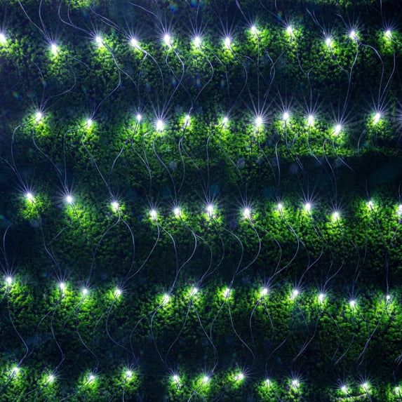 Bibana 360 LED 13.1 ft x 6.6 ft String Lights Net Mesh Lights Christmas Net Lights 8 Modes for Christmas Wedding Party Home Garden Lawn Bushes Bedroom Indoor Outdoor Decor (13.1ft x 6.6ft, White)