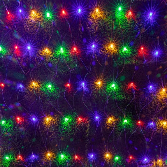 Bibana 360 LED 13.1ft x 6.6ft String Lights Net Mesh Lights Christmas Net Lights 8 Modes for Christmas Wedding Party Home Garden Lawn Bushes Bedroom Indoor Outdoor Decor (13.1ft x 6.6ft, Multicolor)