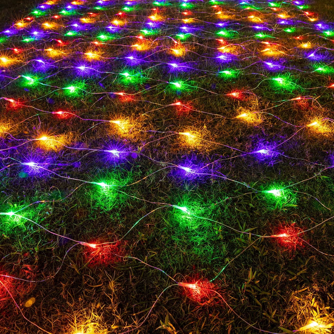 Bibana 13.1ft x 6.6ft 360 LED Christmas Net Lights, Mesh String Lights with 8 Modes for Indoor Outdoor Holiday & Party Decor (Multicolor)