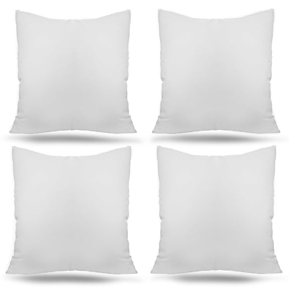 Bibana 4 Packs 18" x 18" Premium White Throw Pillow Insert Hypoallergenic High-Resilient PP Cotton Stuffer Pillow Insert Square Form Sham Stuffer Decorative Pillow, Cushion (18" x 18")