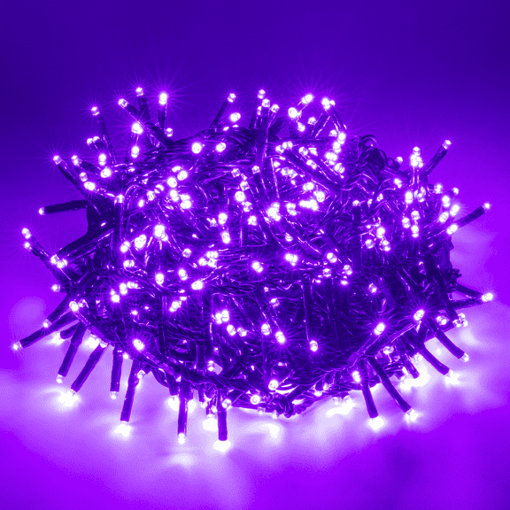 Bibana 49FT 500 LED Christmas Cluster Lights, Waterproof Plug-in Xmas Decor (Purple)