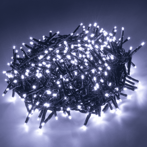 Bibana 49FT 500 LED Christmas Cluster Lights, Waterproof Plug-in Xmas Decor (White)