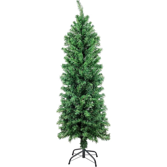 Bibana 4FT Pencil Shape Green Artificial Christmas Tree, Slim Pine w/ Foldable Stand