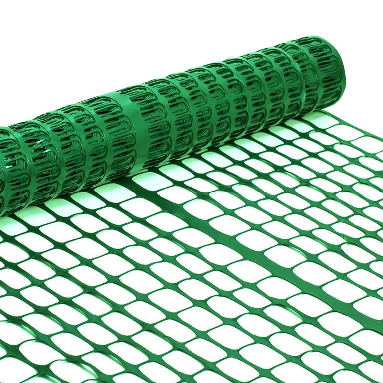 Bibana 4x100 ft Garden Fence Outdoor Snow Fence Plastic Safety Netting  Barrier for Patio, Porch, Backyard (Green)