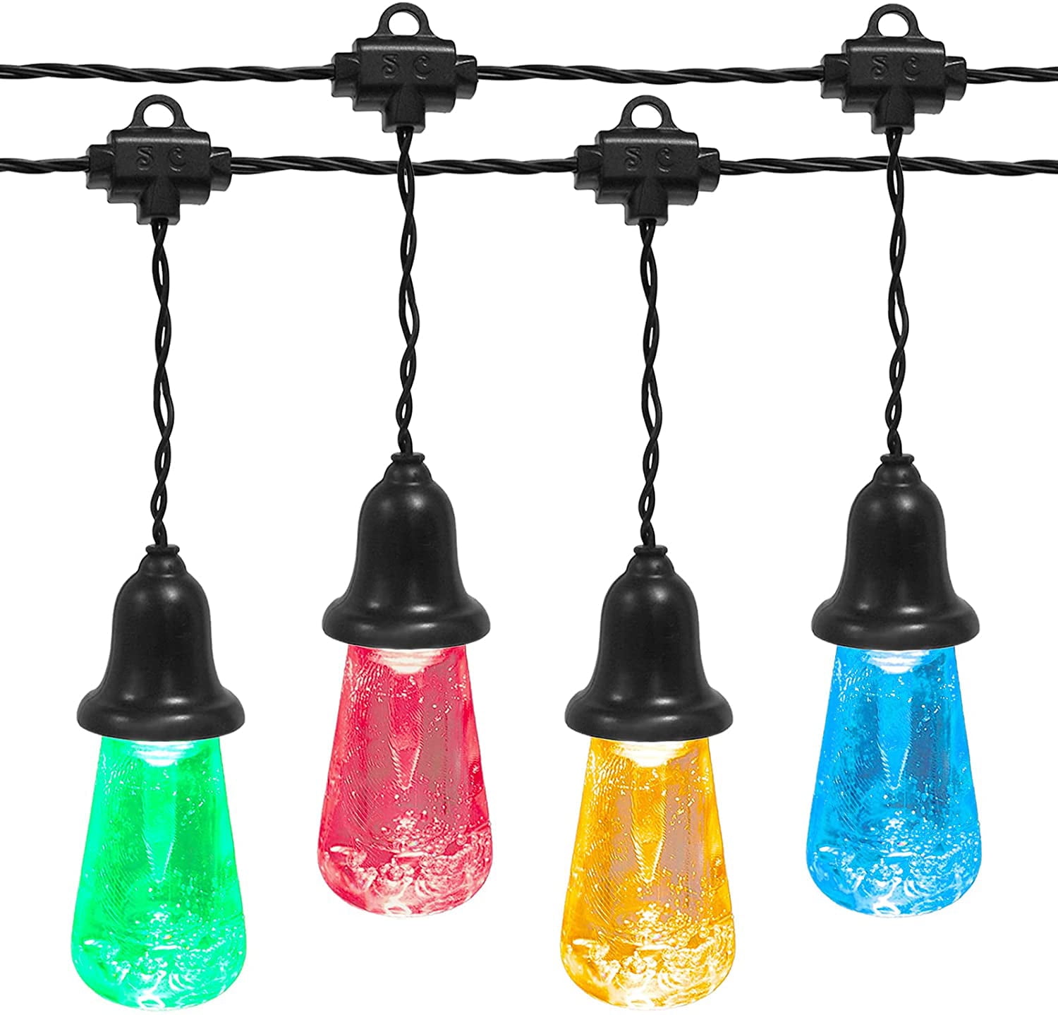 Bibana 60 FT Outdoor String Lights Commercial Grade Vintage Shatterproof Bulbs Weatherproof Patio String Lights for Wedding, Party, Holiday, Christmas, Birthday, Gathering Decoration (Multicolour)
