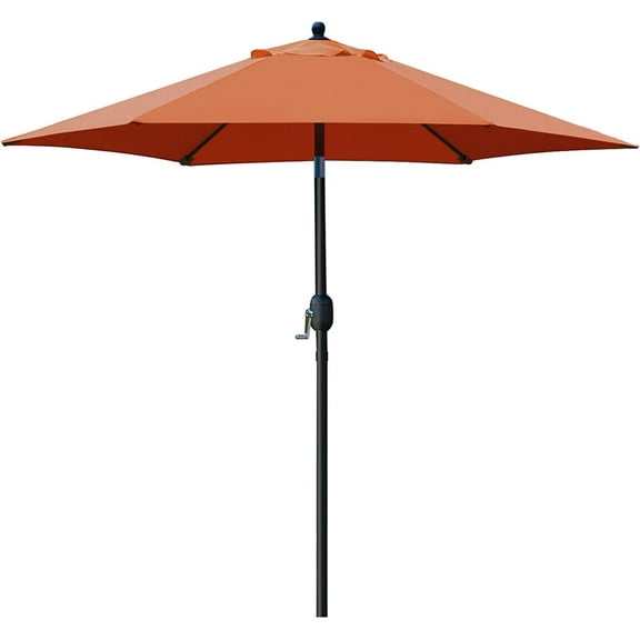 Bibana 7.5' Patio Umbrella Outdoor Table Market Umbrella with Push Button Tilt/Crank, 6 Ribs