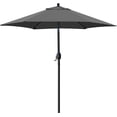 thumbnail image 1 of Bibana 7.5 ft Outdoor Patio Umbrella Table Umbrella with 6 Ribs, Push Button Tilt/Crank - Dark Gray, 1 of 7