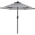 thumbnail image 1 of Bibana 7.5 ft Outdoor Patio Umbrella Table Umbrella with 6 Ribs, Push Button Tilt/Crank - Black and White, 1 of 8