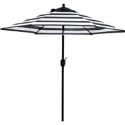 Bibana 7.5 ft Outdoor Patio Umbrella Table Umbrella with 6 Ribs, Push Button Tilt/Crank - Black and White