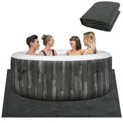 Bibana 70x70 Inch Hot Tub Mat, Inflatable Hot Tub Pad Outdoor Indoor, Washable Above Ground Protector Pad, Slip-Proof Backing, Absorbent Spa Pool Ground Base Flooring Protector Mat