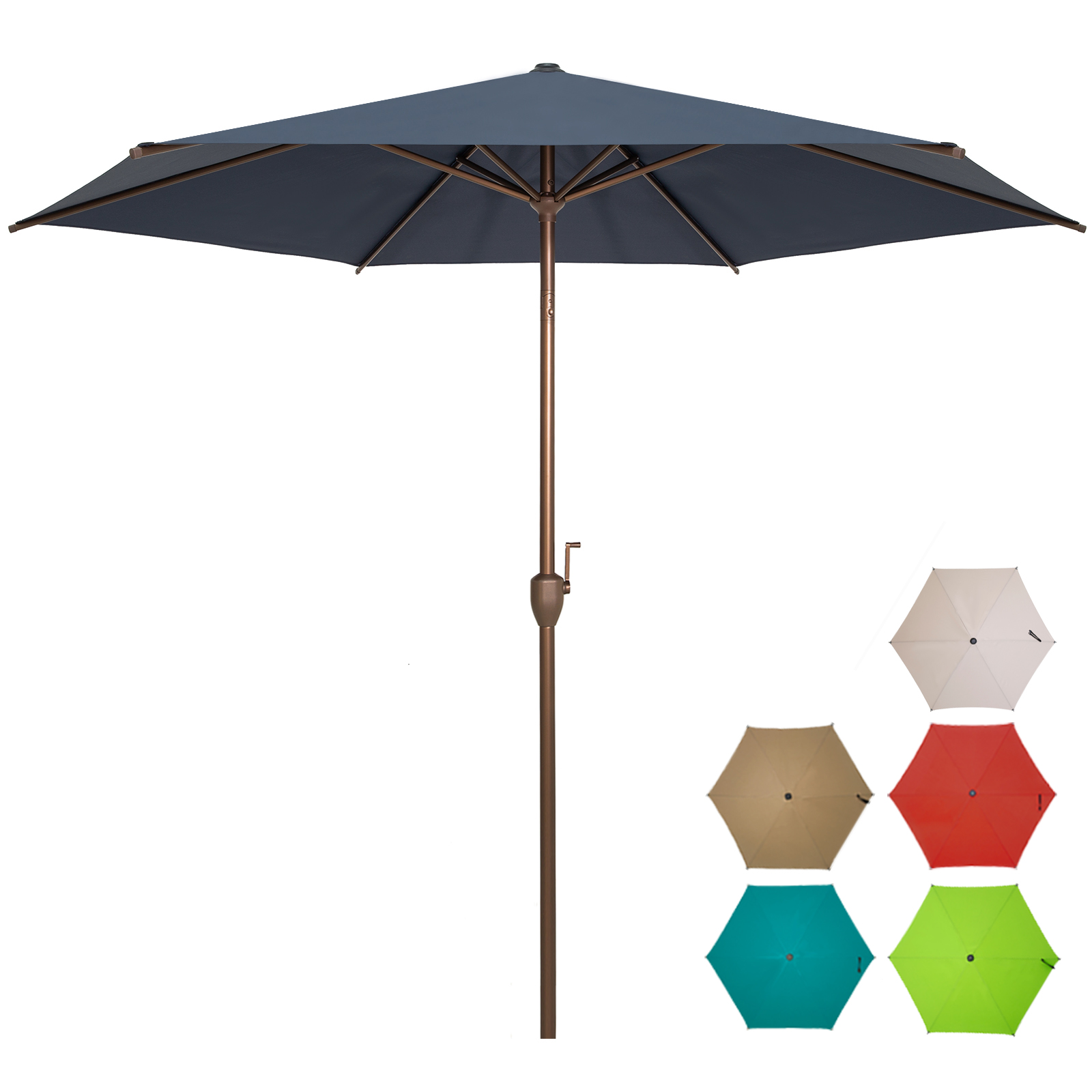 Bibana 9 FT Patio Umbrella Outdoor Table Umbrella with Push Button Tilt