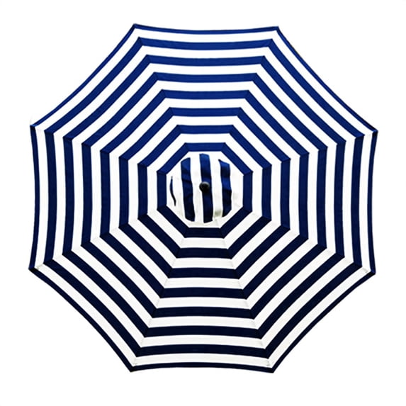 Bibana 9ft Patio Umbrella Replacement Canopy Market Umbrella Top Outdoor Umbrella Canopy with 8 Ribs (Blue and White)
