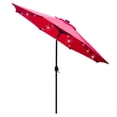 thumbnail image 1 of Bibana 9ft Solar 24 LED Lighted Patio Umbrella with 8 Ribs, Adjustment and Crank Lift System (Red), 1 of 9