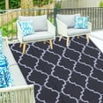 thumbnail image 1 of Bibana 5ft x 8ft Outdoor Rug, Reversible Waterproof Plastic Straw Mat for Patio, Deck, RV, Porch, Balcony & Backyard, Indoor/Outdoor Floor Carpet (Black), 1 of 7