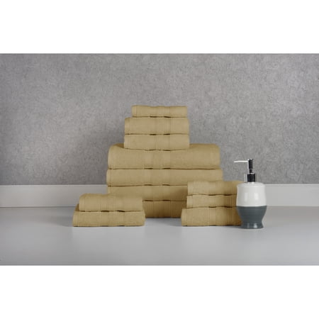 Bibb Home 12 Piece Egyptian Cotton Towel Set
