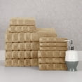 thumbnail image 1 of Bibb Home 12 Piece Zero Twist Egyptian Cotton Towel Set - 6 Colors - Linen, 1 of 2
