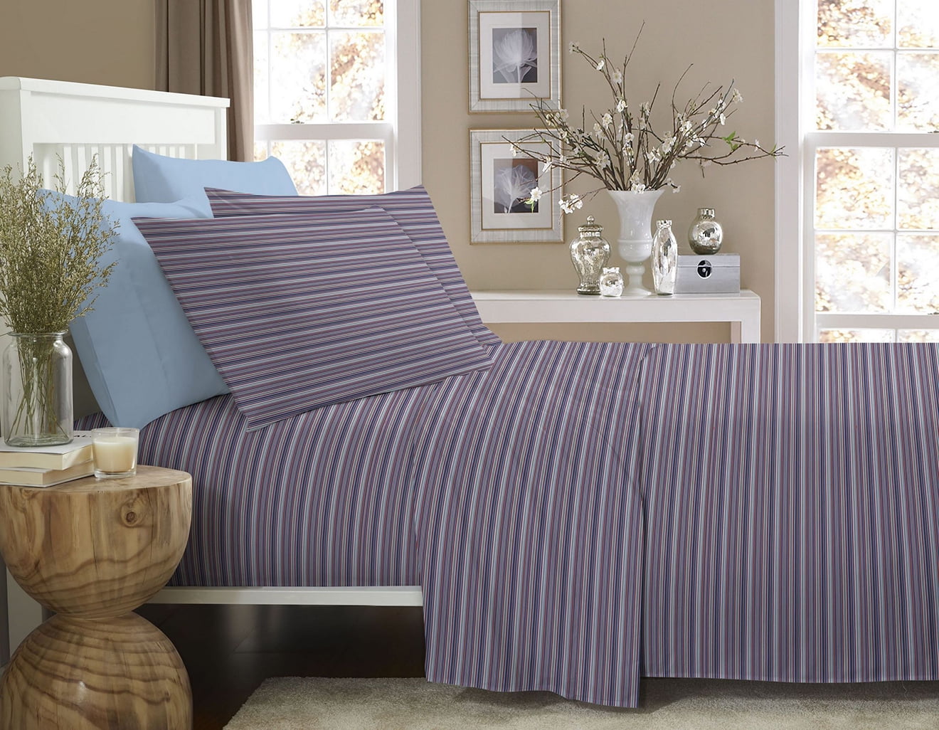 Bibb Home 1200 Count Cotton 6 Piece Printed Sheet Set 15 Patterns