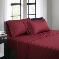 Bibb Home 1500 Count Damask Stripe 4 Piece Sheet Set