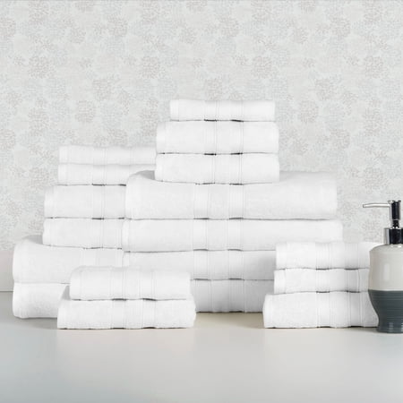 Bibb Home 18 Piece Egyptian Cotton Towel Set