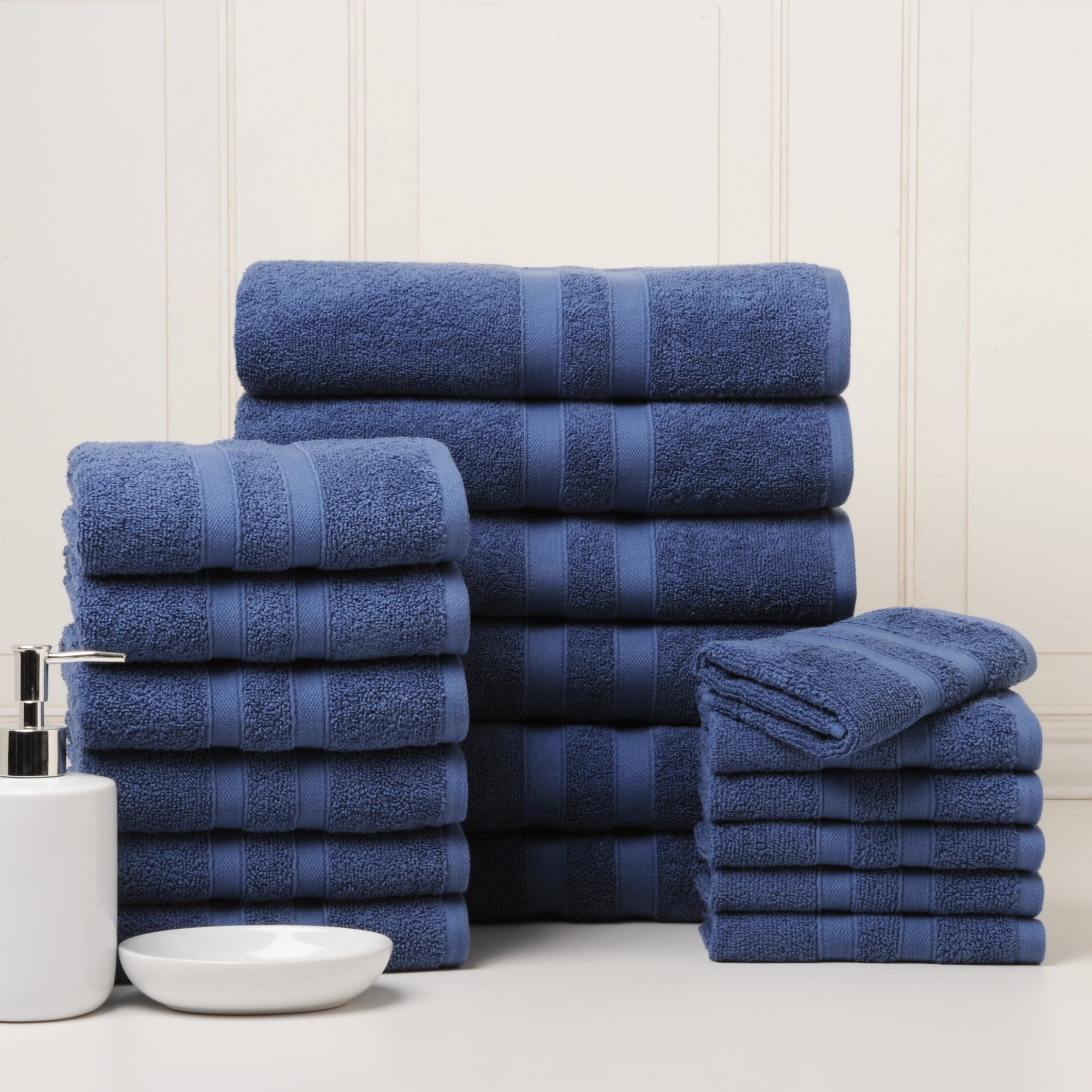 Bibb Home 18 Piece Egyptian Cotton Towel Set Walmart