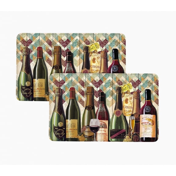 Bibb Home 18 x 30 in. Anti Fatigue Foam Kitchen Mat, Wine - Pack of 2