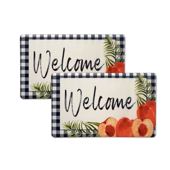 Bibb Home  20 x 36 in. Anti Fatigue Foam Oversized Kitchen Mat, Welcome