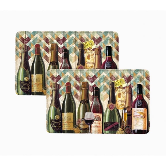 Bibb Home 20 x 36 in. Anti Fatigue Foam Oversized Kitchen Mat, Wine