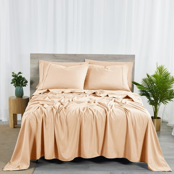 Bibb Home 2000 Count 6-Piece Bamboo Sheet Set with Snug Grip