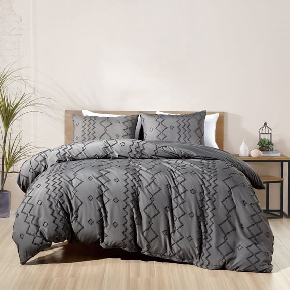 Bibb Home 2000 Count Tufted Duvet Cover (3-Piece)
