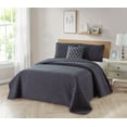 thumbnail image 1 of Bibb Home 4 Piece Solid Quilt Set with Cushion - 6 Colors - Grey - Twin, 1 of 1