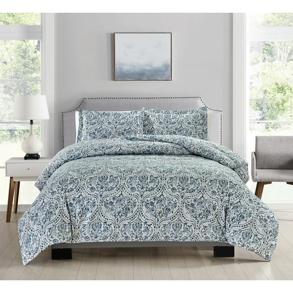 Bibb Home 4 pc Duvet & Down Alternative Comforter Set - 7 Designs - Madison - King