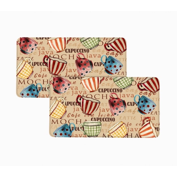 Bibb Home 5487JAVA1PK 20 x 36 in. Anti Fatigue Foam Oversized Kitchen Mat, Java