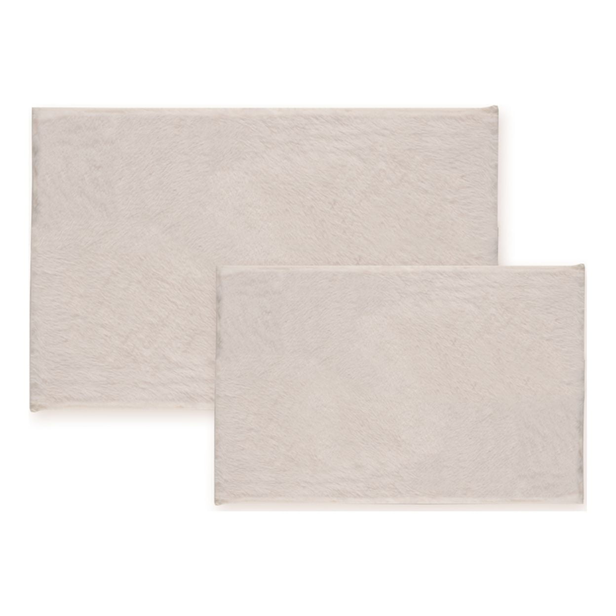 Bibb Home 5674 2 Piece Faux Fur Bath Mat Set Aqua