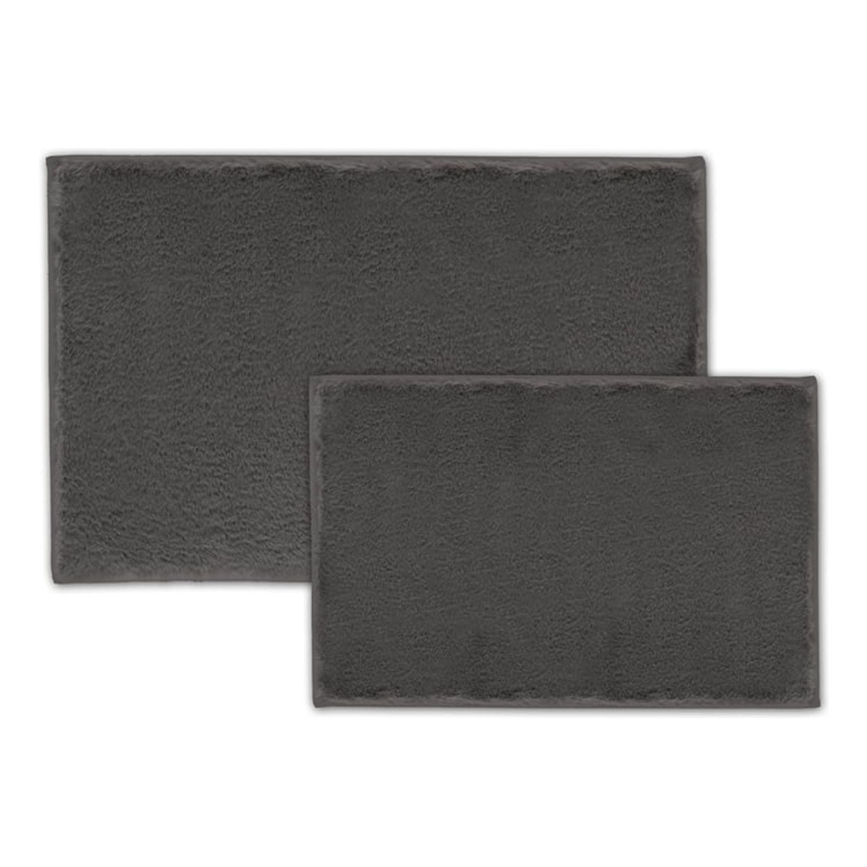 Bibb Home 5674 2 Piece Faux Fur Bath Mat Set Aqua