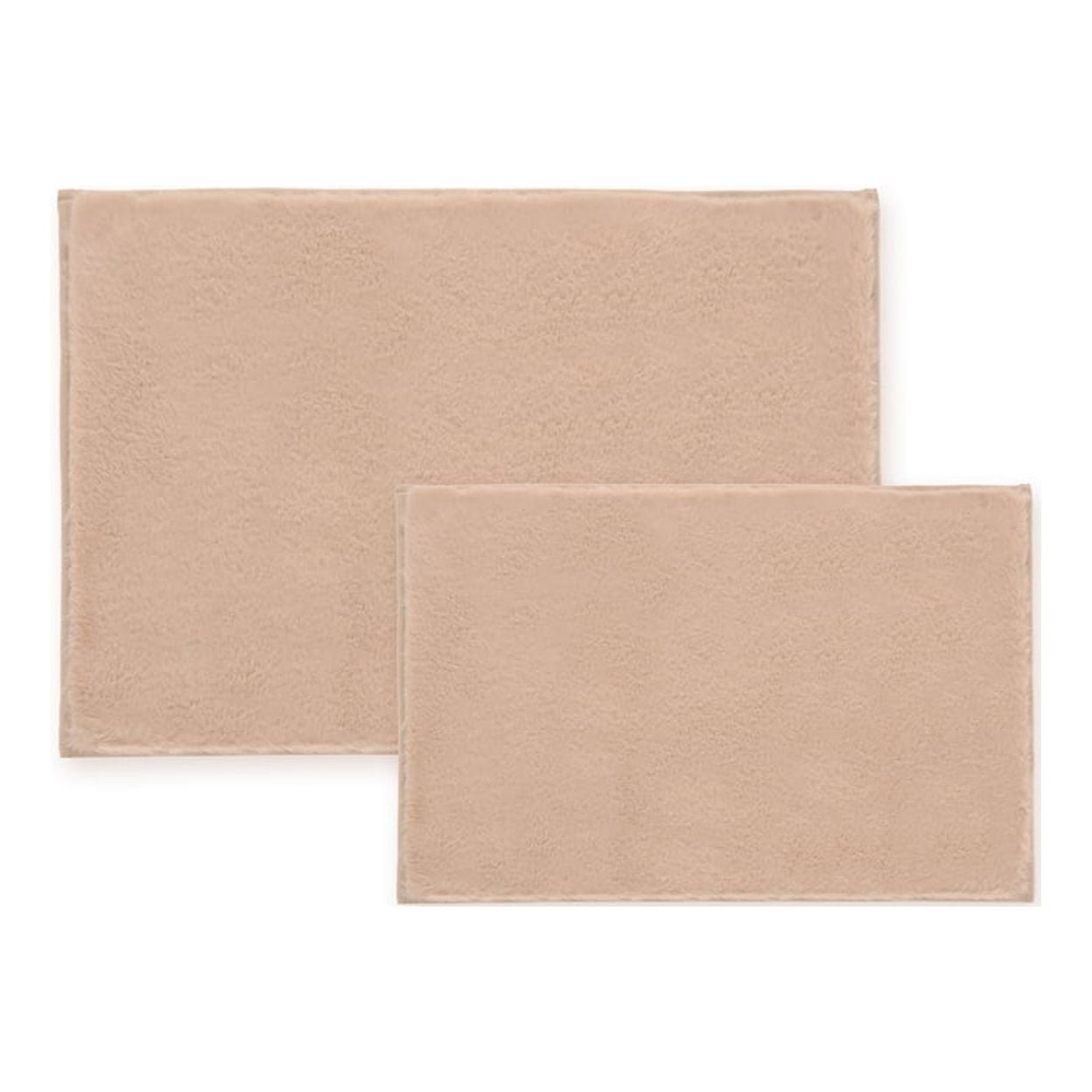 Bibb Home 5674 2 Piece Faux Fur Bath Mat Set Aqua
