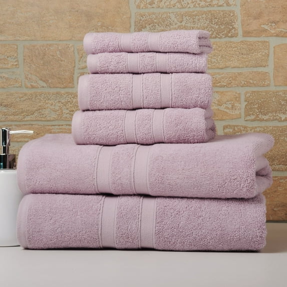 Bibb Home 6 Piece Solid Egyptian Cotton Towel Set
