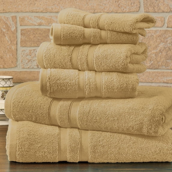 Bibb Home 6 Piece Solid Egyptian Cotton Towel Set