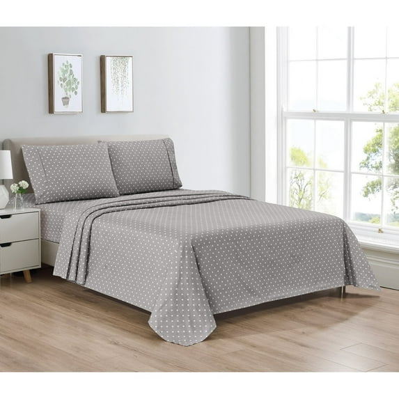 Bibb Home Egyptian Luxury 1800 Count Printed 4 Piece Sheet Set