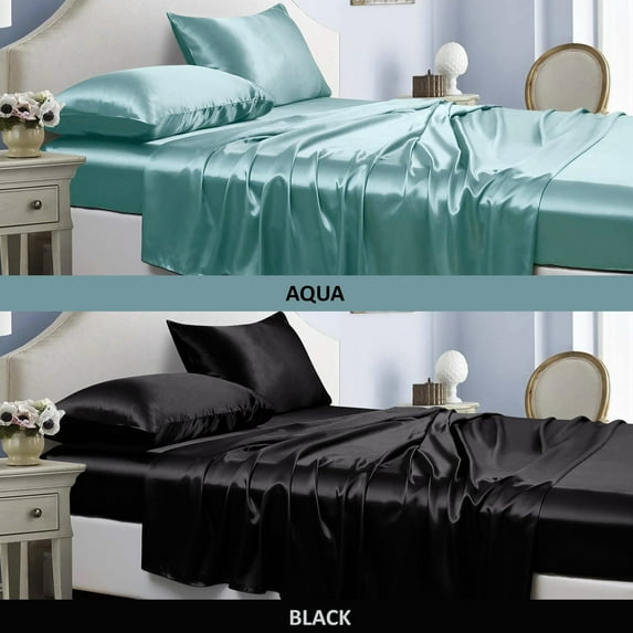 Bibb Home Silky Satin 4 Piece sheet set