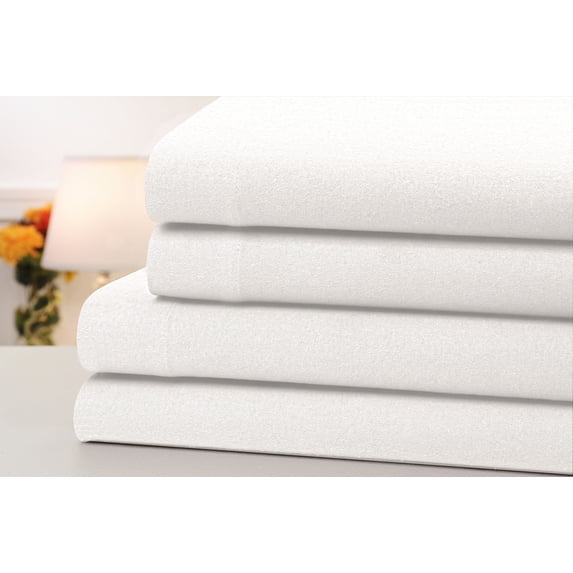 Bibb Home White Solid Print 100% Cotton Bed Sheet Sets, 11.00 x 9.00 x 5.00 Inches - Deep Pocket