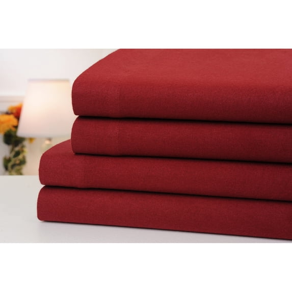 Bibb Home Solid Flannel 4 Piece Sheet Set