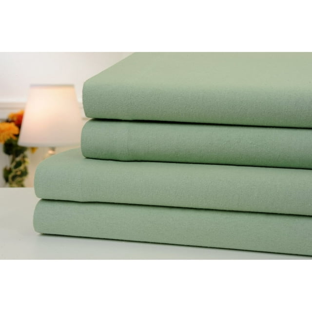 Bibb Home Solid Flannel 4 Piece Sheet Set