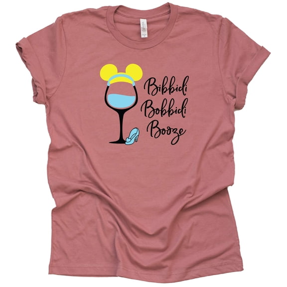 Bibbidi Bobbidi Booze Shirt, Epcot Shirt, Theme Park Shirt Unisex Short Sleeve (XX Large-Mauve)
