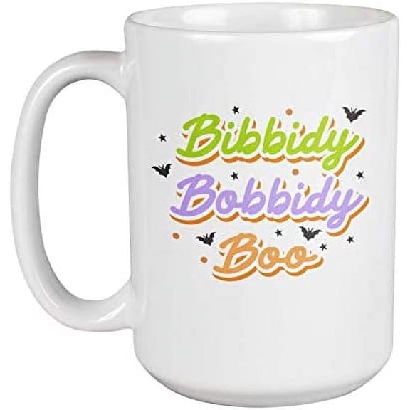 Bibbidy, Bobbidy, Boo! Cute Halloween Fairy Godmother Quotes Coffee & Tea Mug Cup, Room Decor, Merchandise, Kitchen Utensils, Containers, Party Supplies, Items & Favors For Women & Girls (15oz)