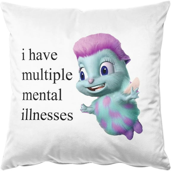 Bibble, I Have Multiple Mental Illnesses Square Throw Pillow Case Cushion Cover Pillowcase 18'''' x 18'''' (45cm x 45cm)